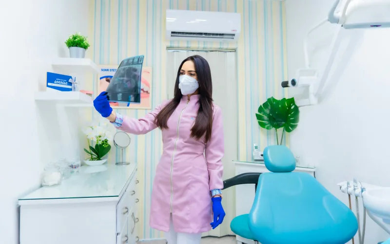 Doctor reviewing a high-resolution x-ray